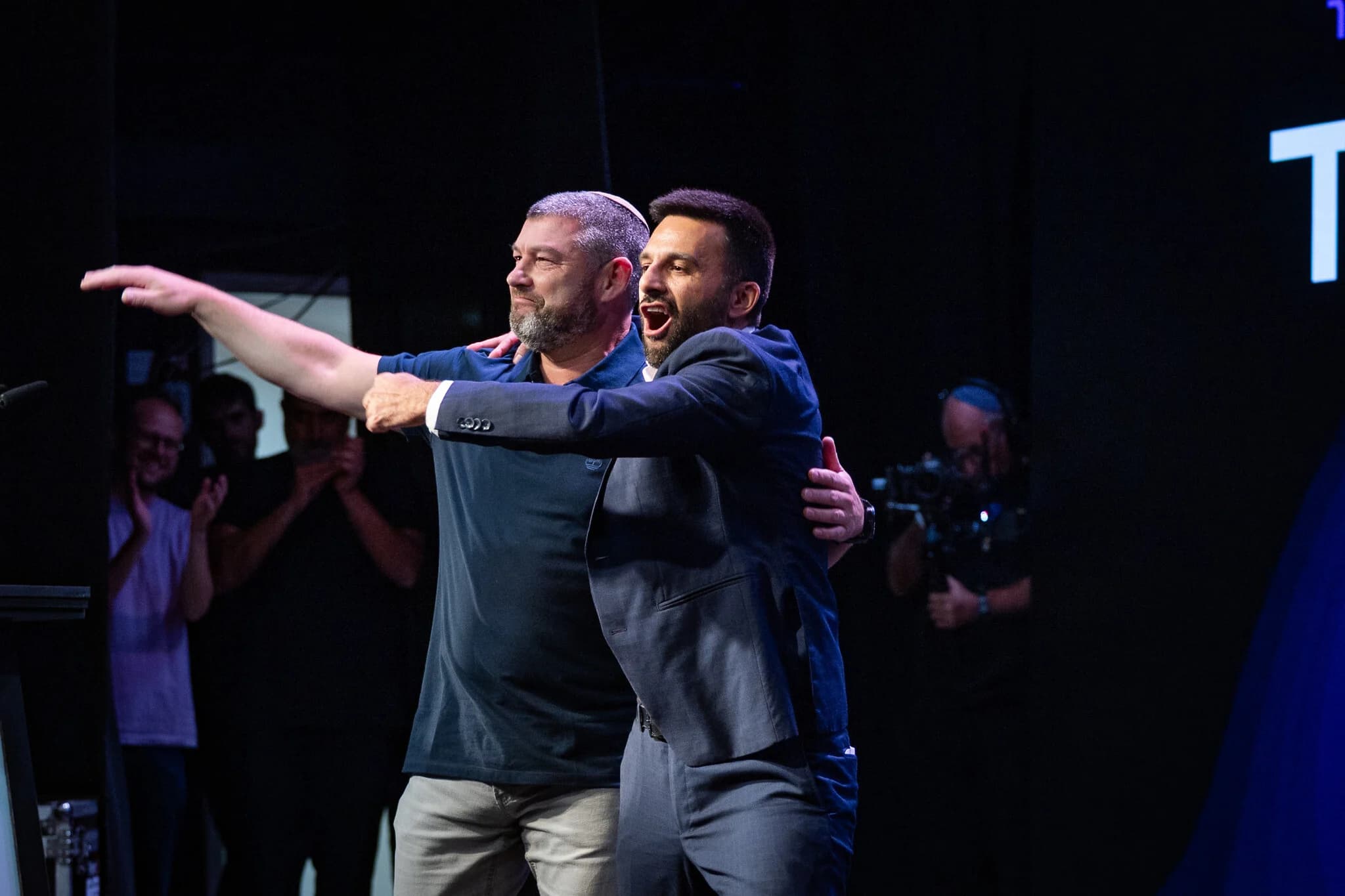 Ofer Winter and Yoseph Haddad at the People of Israel party launch in Jerusalem