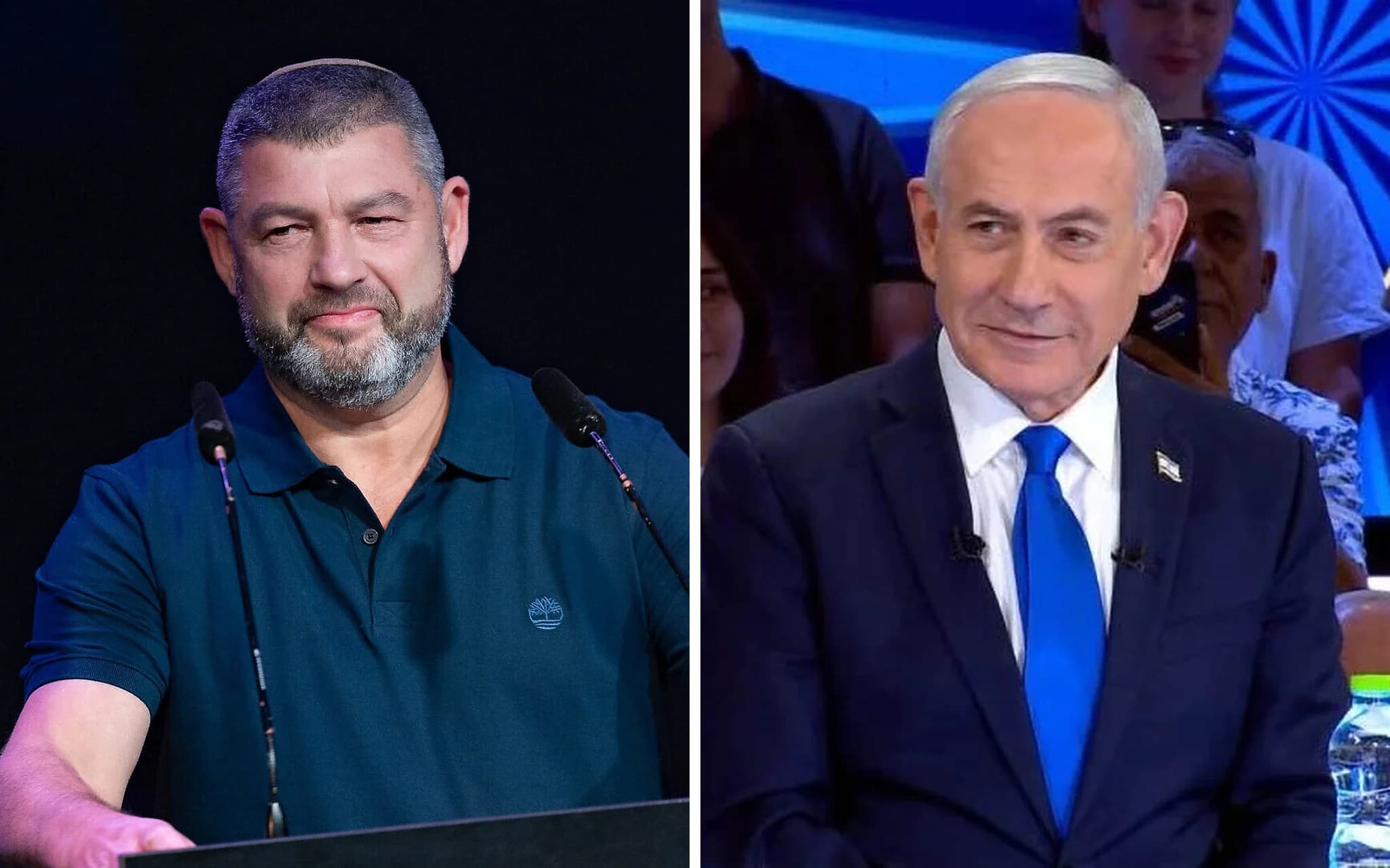עופר ווינטר נושא דברים באירוע קמפיין; ראש הממשלה בנימין נתניהו בראיון טלוויזיוני