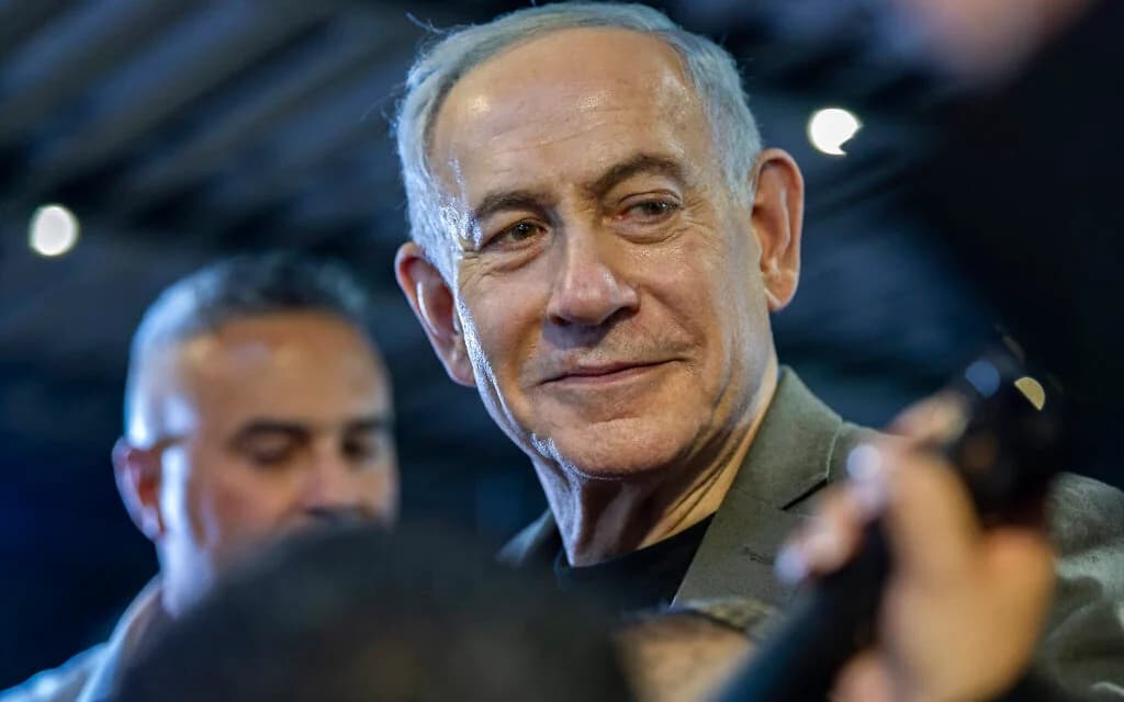 Prime Minister Benjamin Netanyahu visits supporters in Haifa ahead of the election