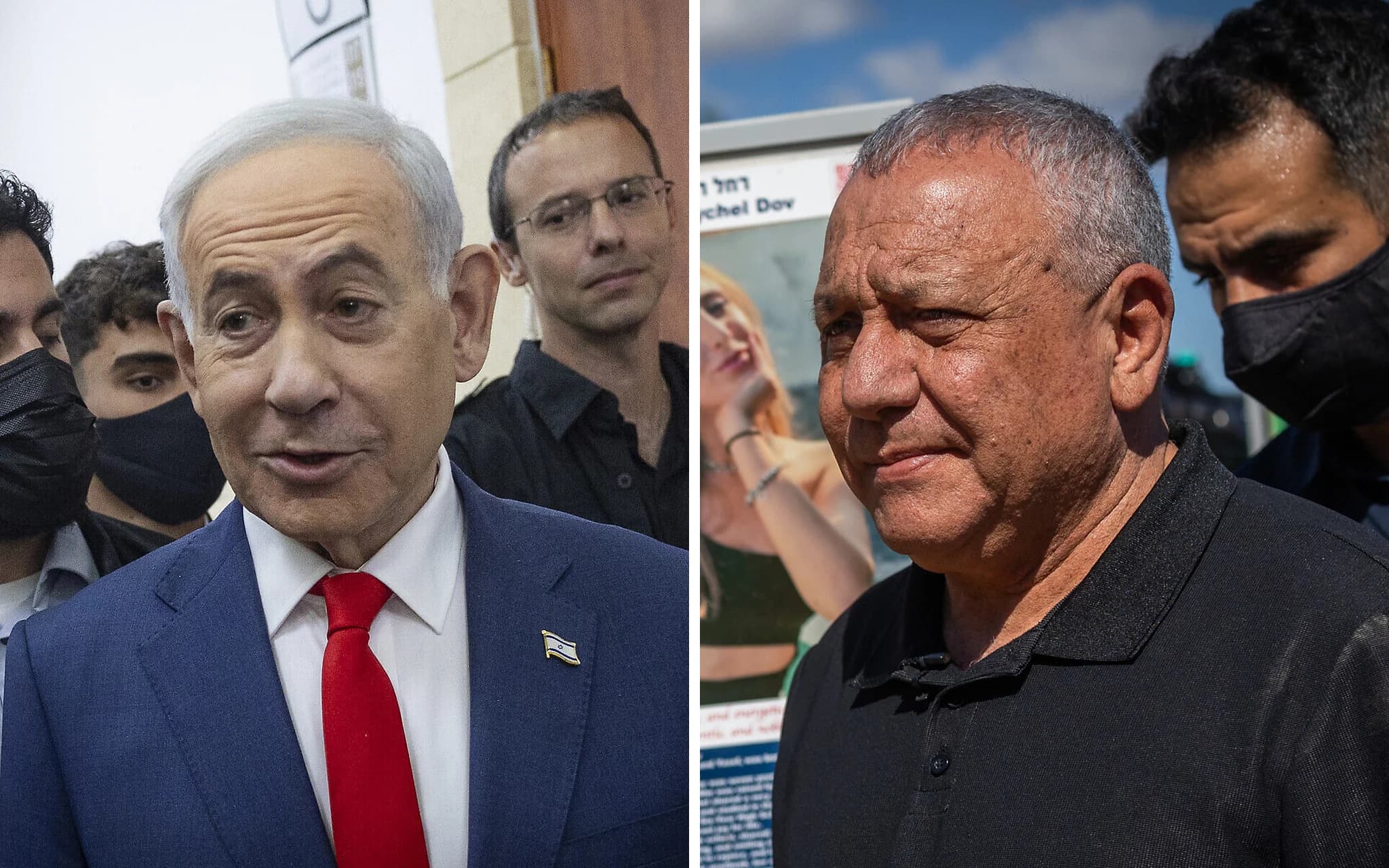Prime Minister Benjamin Netanyahu arriving for court in Jerusalem, and Yashar party chair Gadi Eisenkot visiting the Nova festival site