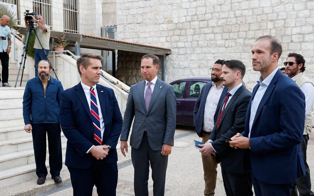 US officials visit the Christian Palestinian village of Taybeh near Ramallah